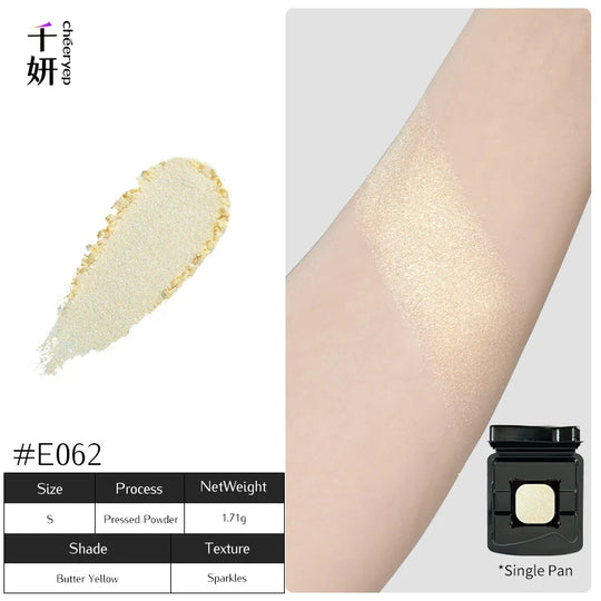 E062 (Butter Yellow Shimmer) - Single Eyeshadow - Cheeryep
