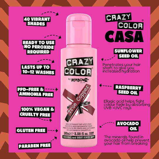 True Copper (Deep Copper) - Semi-Permanent Hair Dye - Crazy Color