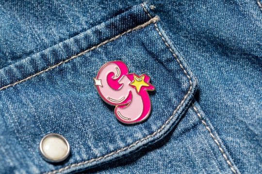 Glisten 'G' Enamel Pin - Glisten Cosmetics - Pin Badge